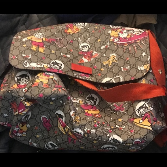 gucci space cats diaper bag